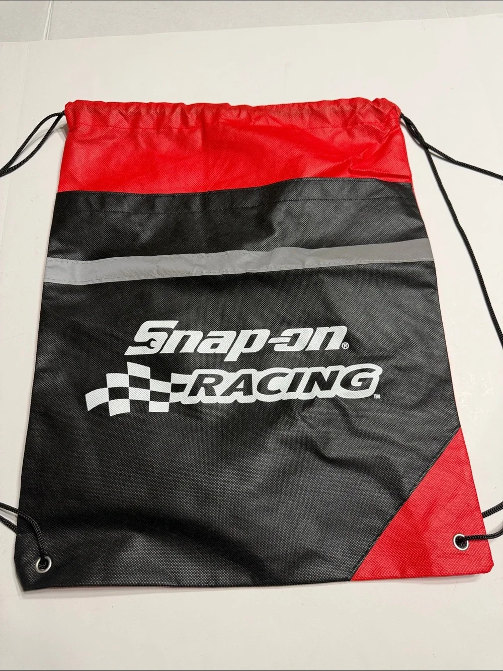 Snap-on Racing Drawstring Backpack - Black & Red